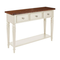Statement Furniture Queensbury Console Table With Oak Top In Cotswold Cream - thumbnail 4