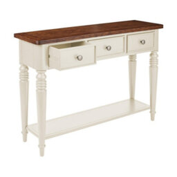 Statement Furniture Queensbury Console Table With Oak Top In Cotswold Cream - thumbnail 5