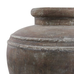 Wyld Haus Dark Brown Ceramic Etched Top Medium Garden Planter Vase - thumbnail 4