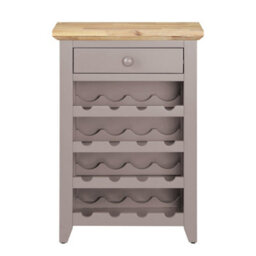 Statement Furniture Florence Wine Rack With Drawer - Truffle - thumbnail 1