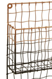 Orsina 2 Tier Wall Mount Magazine Rack,iron Wireframe Newspaper Holder,black And Rose Gold Finish Magazine Holder - thumbnail 3