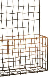 Orsina 2 Tier Wall Mount Magazine Rack,iron Wireframe Newspaper Holder,black And Rose Gold Finish Magazine Holder - thumbnail 2