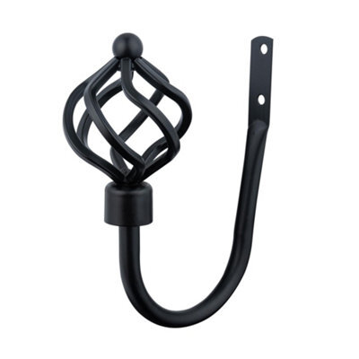 A.unique Home Pair Of Twisted Metal Holdbacks With Fittings - Matte Black - image 1