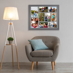 AK Frames 20X16 Dark Grey Sleek Multi Photo Frame With Mid Grey Mount - Holds 9 Apertures (2X) 7X5, (7X) 6X4 Photos - thumbnail 3