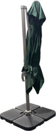 Shatchi 3M Green Square Parasol With Cross Base And 77mm Aluminium Pole Sun Shade Garden Outdoor - thumbnail 2
