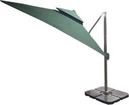 Shatchi 3M Green Square Parasol With Cross Base And 77mm Aluminium Pole Sun Shade Garden Outdoor - thumbnail 3