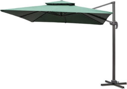 Shatchi 3M Green Square Parasol With Cross Base And 77mm Aluminium Pole Sun Shade Garden Outdoor - thumbnail 1