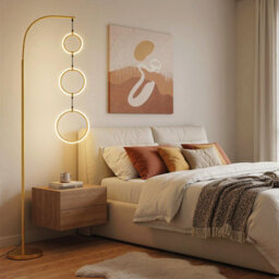Costway 3-Circle Dimmable Led Floor Lamp Modern Standing Light With Foot Pedal Switch