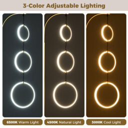 Costway 3-Circle Dimmable Led Floor Lamp Modern Standing Light With Foot Pedal Switch - thumbnail 4