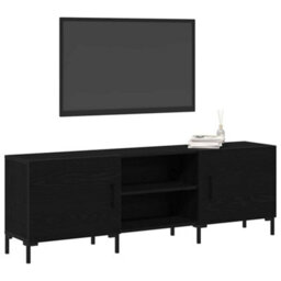 Berkfield Tv Cabinet Black Oak 150X30X50 Cm Engineered Wood - thumbnail 3