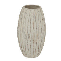 Wyld Haus Wildbloom Large White Ceramic Fin Vase 490mm H X 270mm W Matt Finish - thumbnail 2
