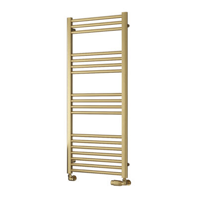 Reina Ottone Modern Ladder Towel Radiator - 1200 X 500 mm - Brushed Brass - image 1
