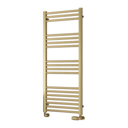 Reina Ottone Modern Ladder Towel Radiator - 1200 X 500 mm - Brushed Brass - thumbnail 1