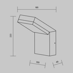 Luminosa Lighting Luminosa Paso Outdoor Wall Down Lamp Black 3000K 865Lm Ip54 - thumbnail 3