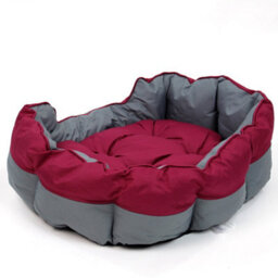Actiaspet Burgundy/grey Waterproof Dog Bed Medium - thumbnail 8