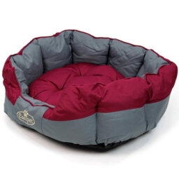 Actiaspet Burgundy/grey Waterproof Dog Bed Medium - thumbnail 9