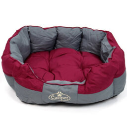 Actiaspet Burgundy/grey Waterproof Dog Bed Medium - thumbnail 6