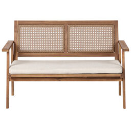 Beliani Garden Lounge Set With Table 4 Seater Arenella Certified Acacia Wood Light Beige - thumbnail 5