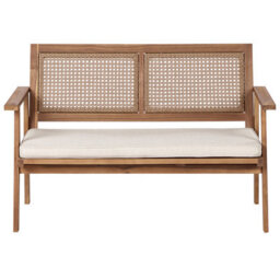 Beliani Garden Lounge Set With Table 4 Seater Arenella Certified Acacia Wood Light Beige - thumbnail 4