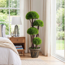 Costway 90Cm Artificial Cypress Topiary Ball Tree Faux Greenery Plant - thumbnail 5