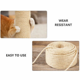 Timko Ropes Sisal Rope For Cat Scratcher Cat Tree Repairing - 30 M / 98 Ft Of 12 mm Natural Sisal Rope For Scratching Post Tower Replacement - thumbnail 2