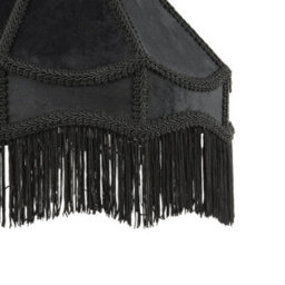 Happy Homewares Traditional Victorian Empire Lamp Shade In Jet Black Velvet With Long Tassels - thumbnail 3