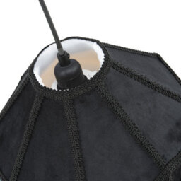 Happy Homewares Traditional Victorian Empire Lamp Shade In Jet Black Velvet With Long Tassels - thumbnail 5