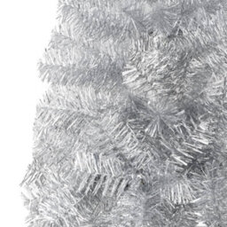 Berkfield Slim Artificial Half Christmas Tree With Stand Silver 150 Cm - thumbnail 7