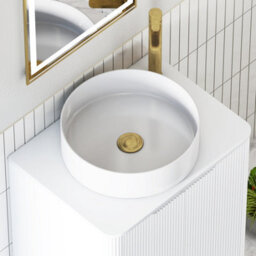 Royal Bathrooms Avenza 600mm Matte White Wall Hung Bathroom Countertop Vanity Unit 1 Drawer With Art Round Basin - thumbnail 7