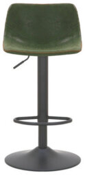 Lamboro Antico Faux Leather Kitchen Bar Stool, Matt Black Stem & Base, Adjustable Gas Lift With Backrest, Breakfast Bar Stool - Sage Green - thumbnail 3