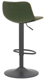Lamboro Antico Faux Leather Kitchen Bar Stool, Matt Black Stem & Base, Adjustable Gas Lift With Backrest, Breakfast Bar Stool - Sage Green - thumbnail 4