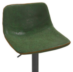Lamboro Antico Faux Leather Kitchen Bar Stool, Matt Black Stem & Base, Adjustable Gas Lift With Backrest, Breakfast Bar Stool - Sage Green - thumbnail 6