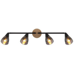 Luminosa Lighting Luminosa Mubby Ceiling Spotlight Bar Matt Black Smoke Glass Shade 4X E14 - thumbnail 4