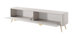 Arte Lante Stylish Beige Tv Cabinet 2000mm H510mm D380mm With Two Pull-Down Doors And Two Closed Compartments - thumbnail 2