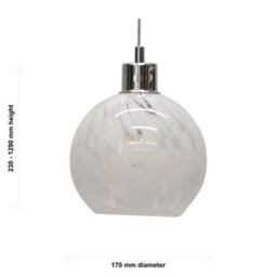 Set Of 2 Confetti Glass & Chrome Ceiling Light Kitchen Dining Pendant Fittings - thumbnail 2