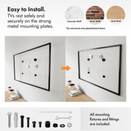 "Vonhaus Ultra-Slim Flush Tv Bracket For 37-70"" Screens, Picture Frame Flat To Wall Wire Mount, 50Kg Capacity, Max Vesa: 800X800mm" - thumbnail 6