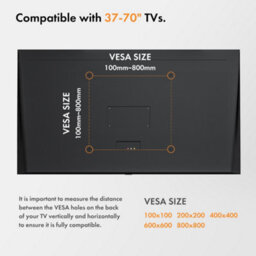 "Vonhaus Ultra-Slim Flush Tv Bracket For 37-70"" Screens, Picture Frame Flat To Wall Wire Mount, 50Kg Capacity, Max Vesa: 800X800mm" - thumbnail 5