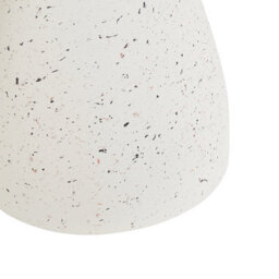 Beliani 39Cm Terrazzo Side Table, White Fibreglass, Weather-Resistant - thumbnail 5