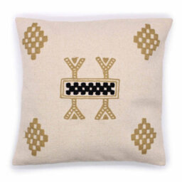 Four Candle Classic Cushion Cover Berber Design 45X45Cm - thumbnail 1
