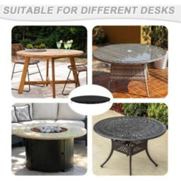 Round Garden Table Cover, Outdoor Top Protective Tarp For Furniture, Uv-Resistant Tables, Waterproof Oxford Fabric - thumbnail 4