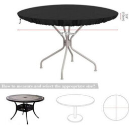 Round Garden Table Cover, Outdoor Top Protective Tarp For Furniture, Uv-Resistant Tables, Waterproof Oxford Fabric - thumbnail 2