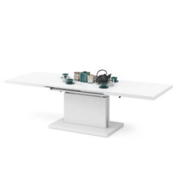 Heze Furniture Astrid 70 - 2 In 1 Extending Coffee / Dining Table - White Matt - thumbnail 8