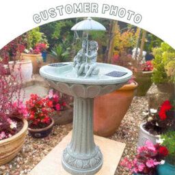 Marco Paul Solar Powered Garden Water Feature Fountains With Statues Of Girl & Boy - thumbnail 6