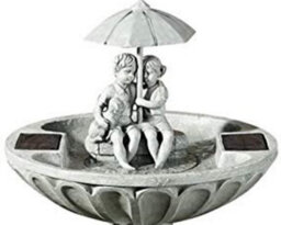 Marco Paul Solar Powered Garden Water Feature Fountains With Statues Of Girl & Boy - thumbnail 7