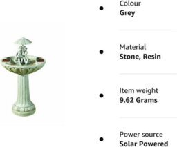Marco Paul Solar Powered Garden Water Feature Fountains With Statues Of Girl & Boy - thumbnail 4