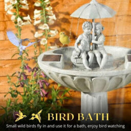 Marco Paul Solar Powered Garden Water Feature Fountains With Statues Of Girl & Boy - thumbnail 8