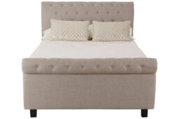 Orsina Contemporary Light Grey Double Ottoman Bed, Elegant Diamond Patterned Bedroom Bed, Ottoman Stud Detailed Bed - thumbnail 6