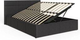 Kosy Koala Ottoman Bed Gas Lift Storage Leather Bed Side Lift Black 4Ft6 Double Bed