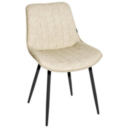 Wyld And Coco Light Beige Armless Faux Leather Dining Chairs Set Of 2 Modern Design. - thumbnail 4