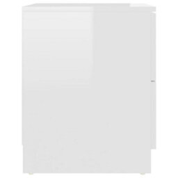 Berkfield Bedside Cabinets 2 Pcs High Gloss White 40X40X50 Cm Engineered Wood - thumbnail 6